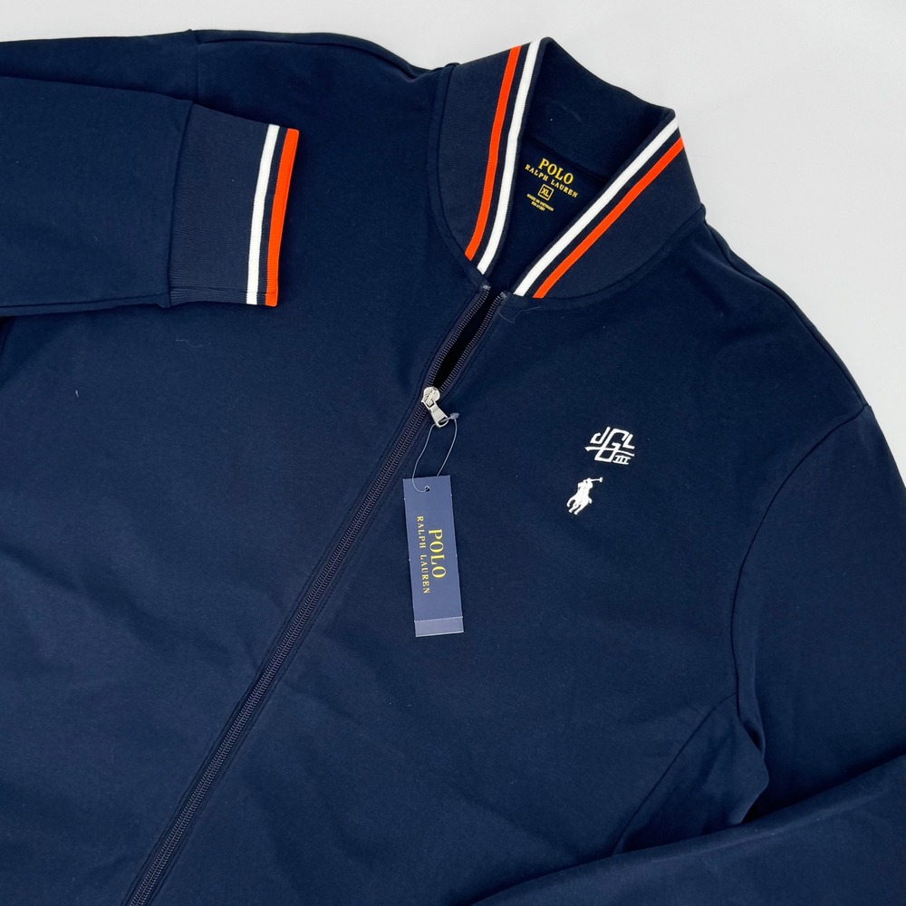 Polo Ralph Lauren Mens XL Aviator Navy Full Zip Track Jacket Bomber Pony NEW